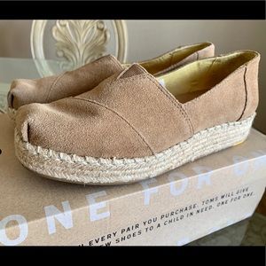 Toms Platform Alpargata Toffee Suede
